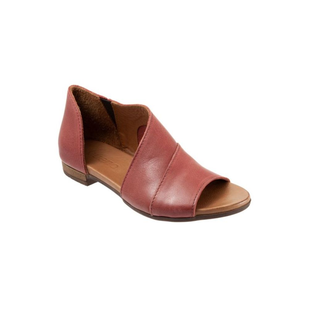 BUENO Womens Burgundy 1/2" Platform Shandal Tanner Slip On Leather Sandals 38